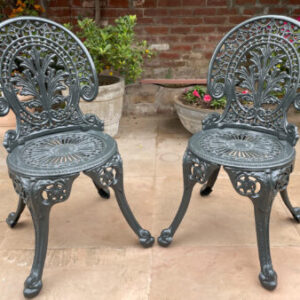 Maharaja Cast Aluminum Outdoor Patio & Garden Chair Set – Grey Color / Glossy Finish